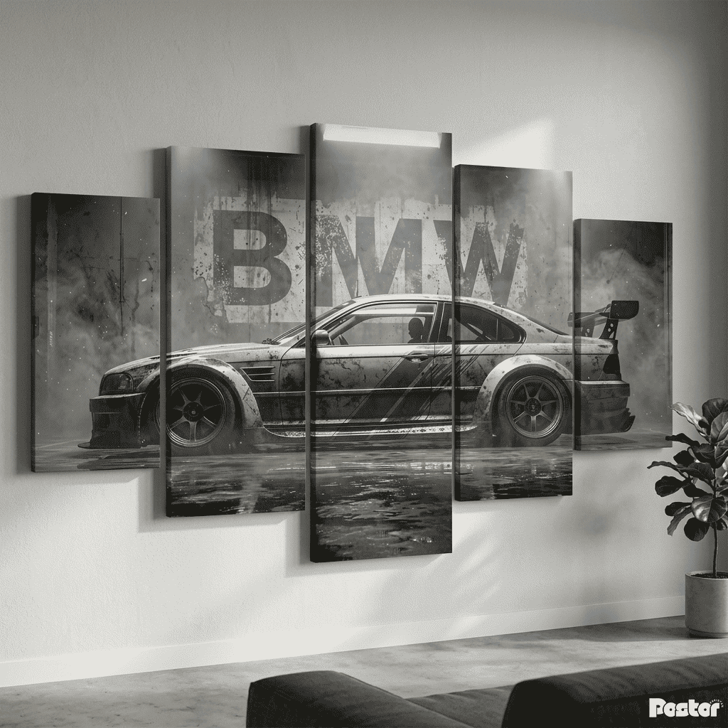 BMW M3 GTR Heritage Edition | 5-Panel Canvas Wall Art