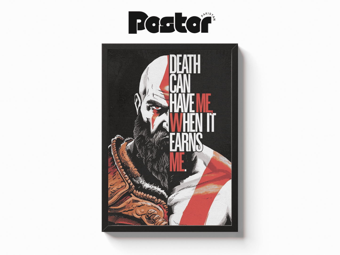 God of War Kratos "Death Can Have Me..." Framed Art Poster - #P006