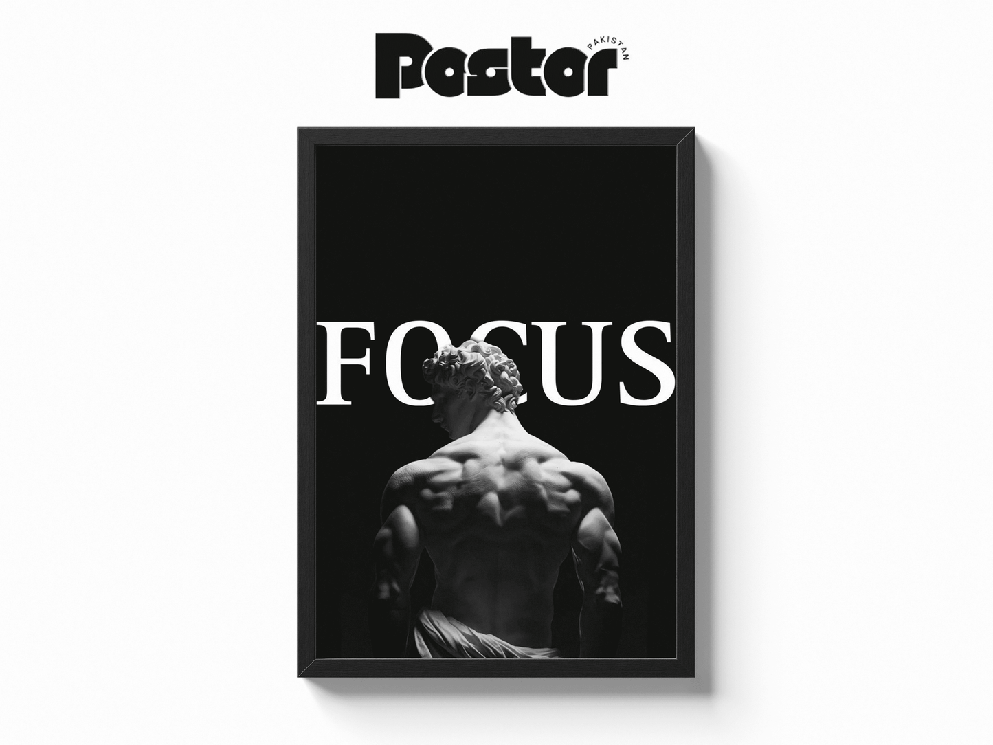 FOCUS" David Statue Framed Art Poster - #P008