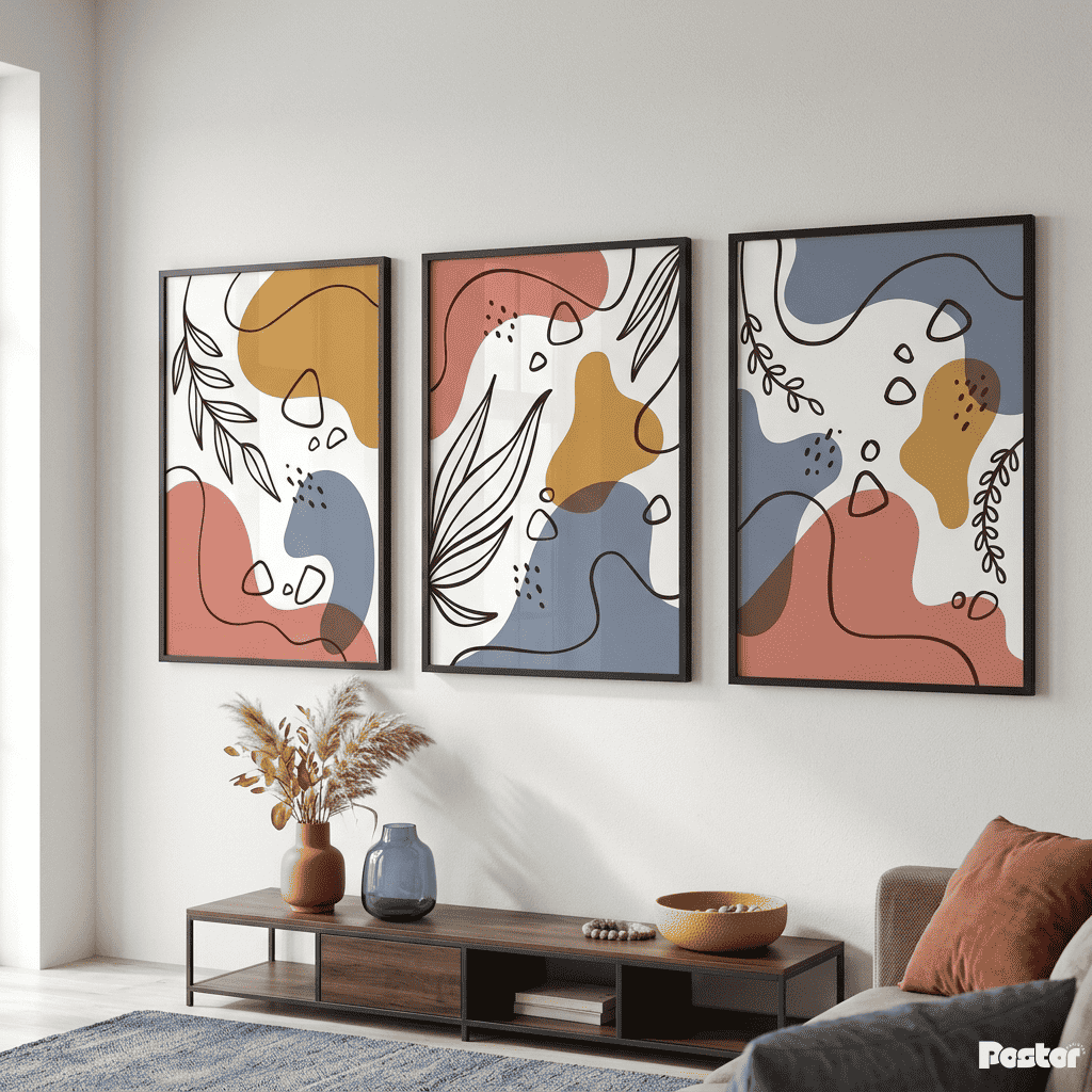 The Serenity Suite: Luxury Gold Leaf & Pebble Wall Art Collection