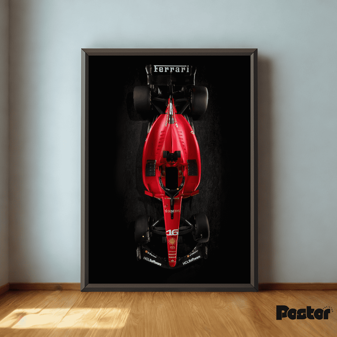 Ferrari Formula 1 Car Top View Framed Art Poster - #P044