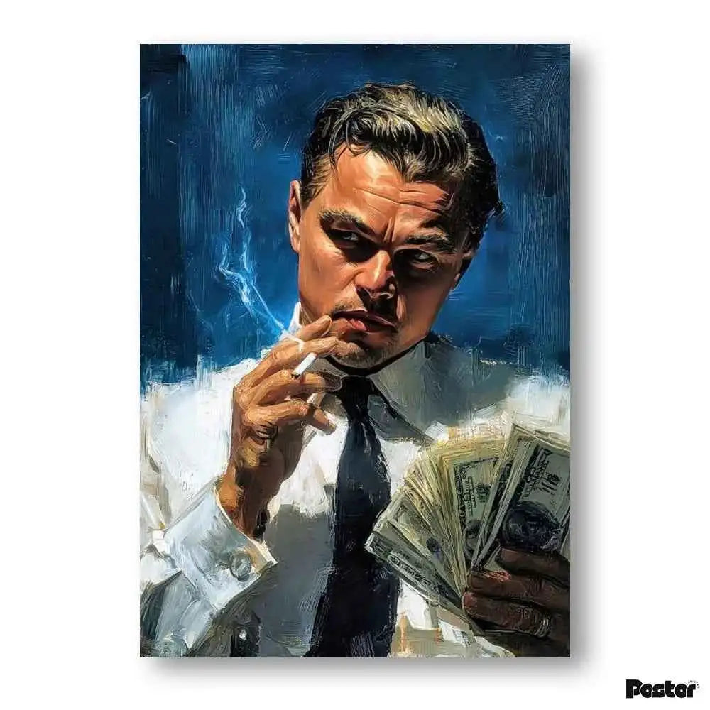 Leonardo DiCaprio Oil Paint Style "Wolf of Wall Street"