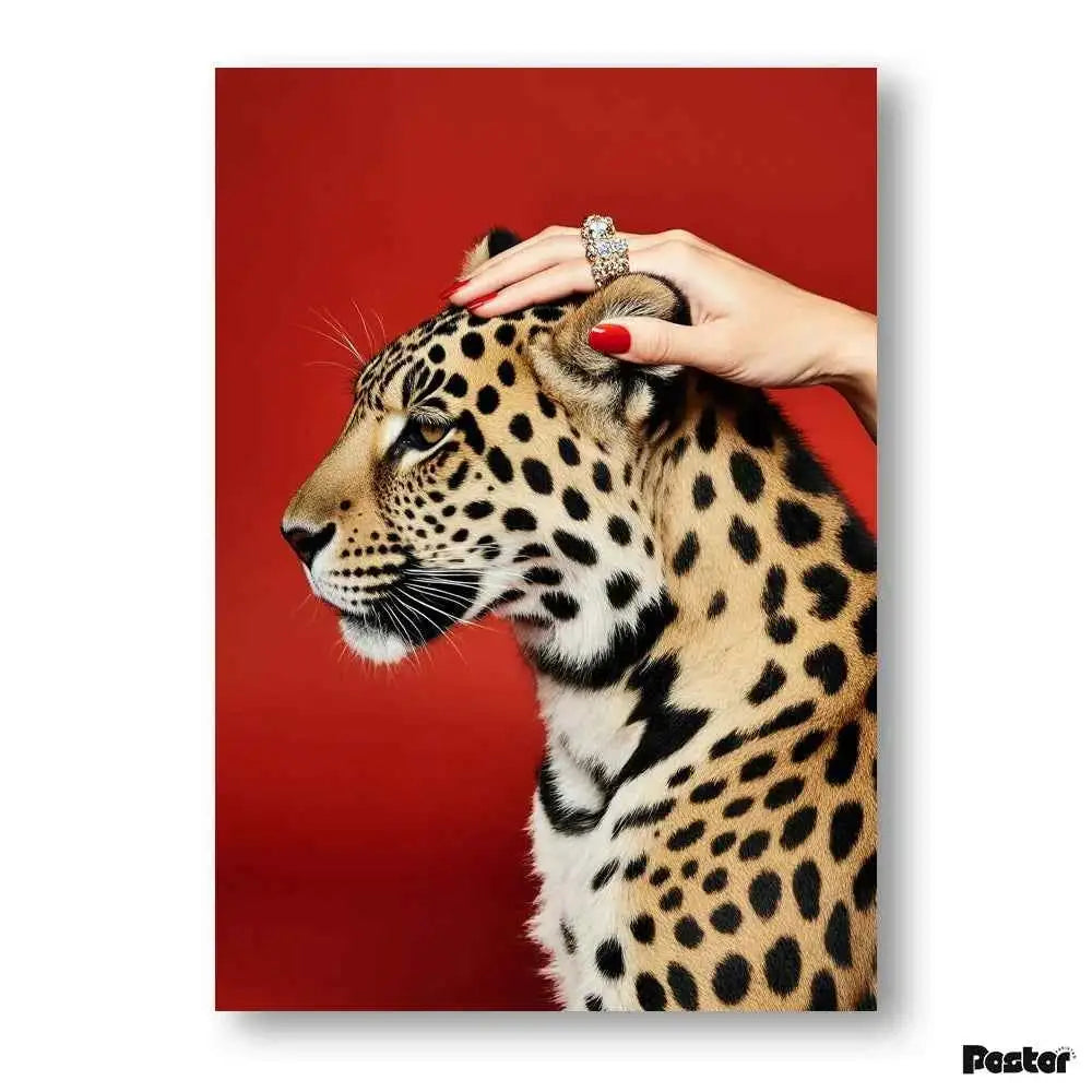 Luxury Leopard & Red Background Fashion