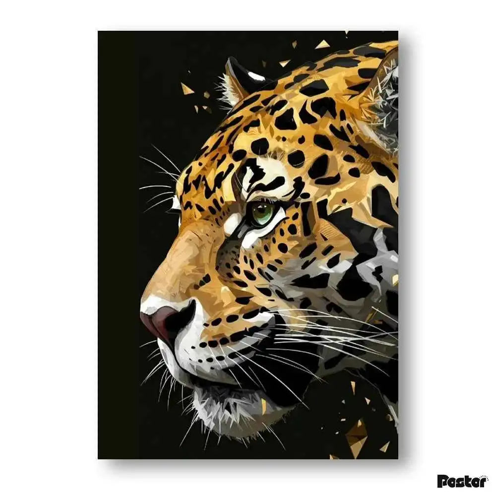 Modern Low-Poly Leopard Portrait