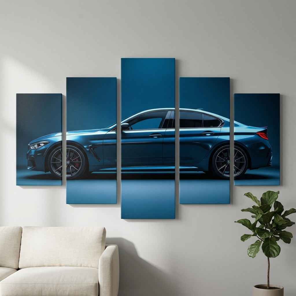BMW M5 CS Midnight Azure | 5-Panel Split Wall Art