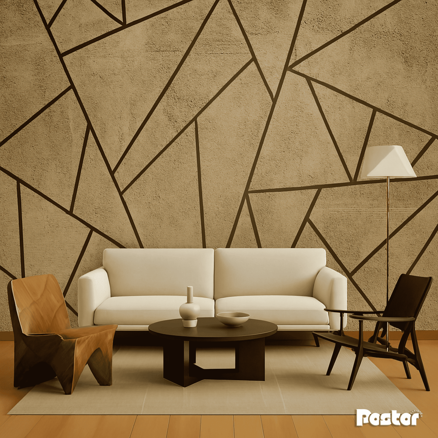 "Urban Geometry” Textured Abstract Wallpaper Mural #W015 - Postor.pk