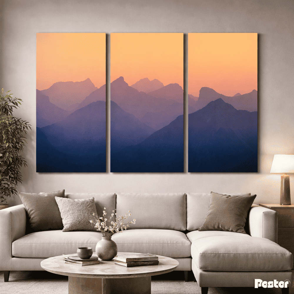 Twilight Ridges - 3 Panel Wall Art - #3SA010 - Postor.pk