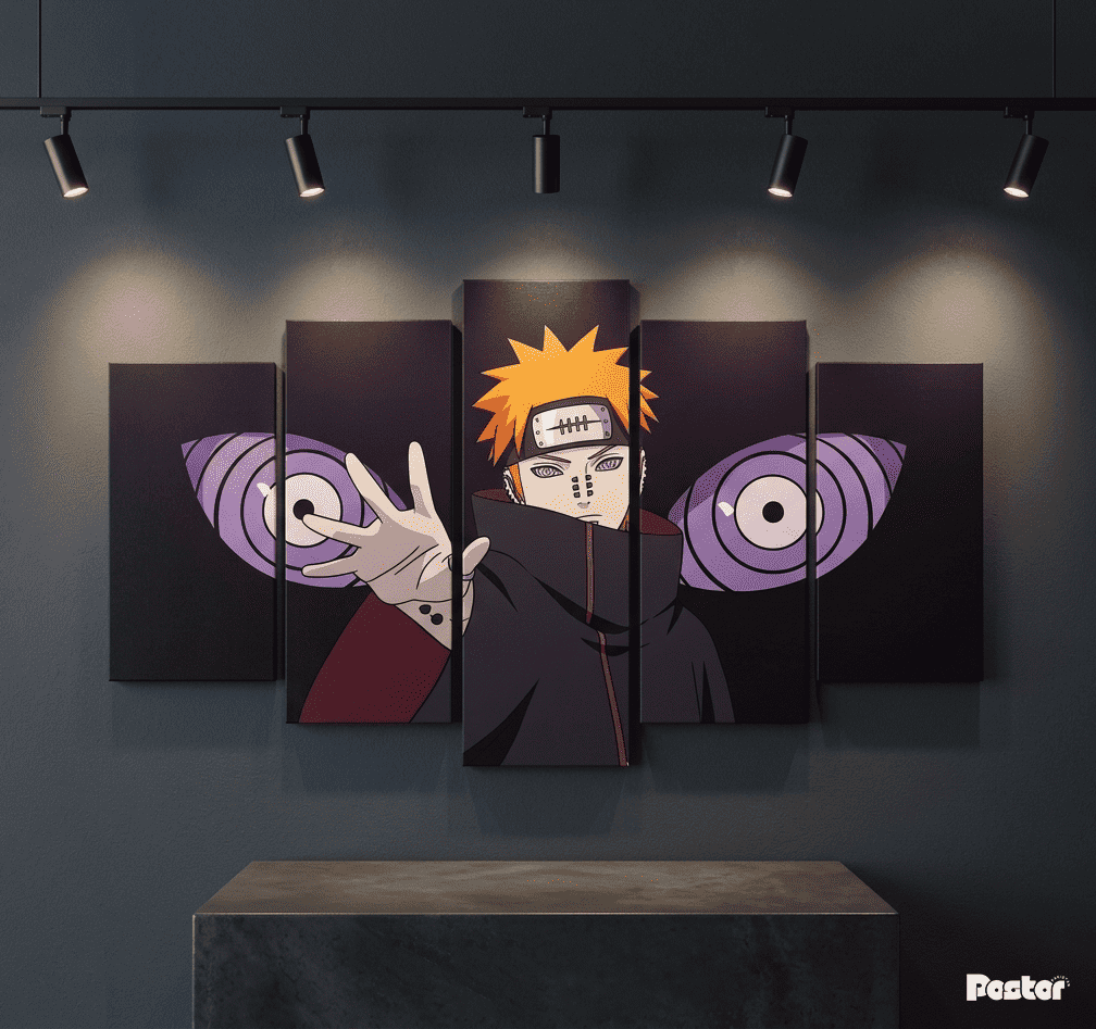 The Six Paths of Pain | Naruto 5-Panel Split Canvas Wall Art #S027