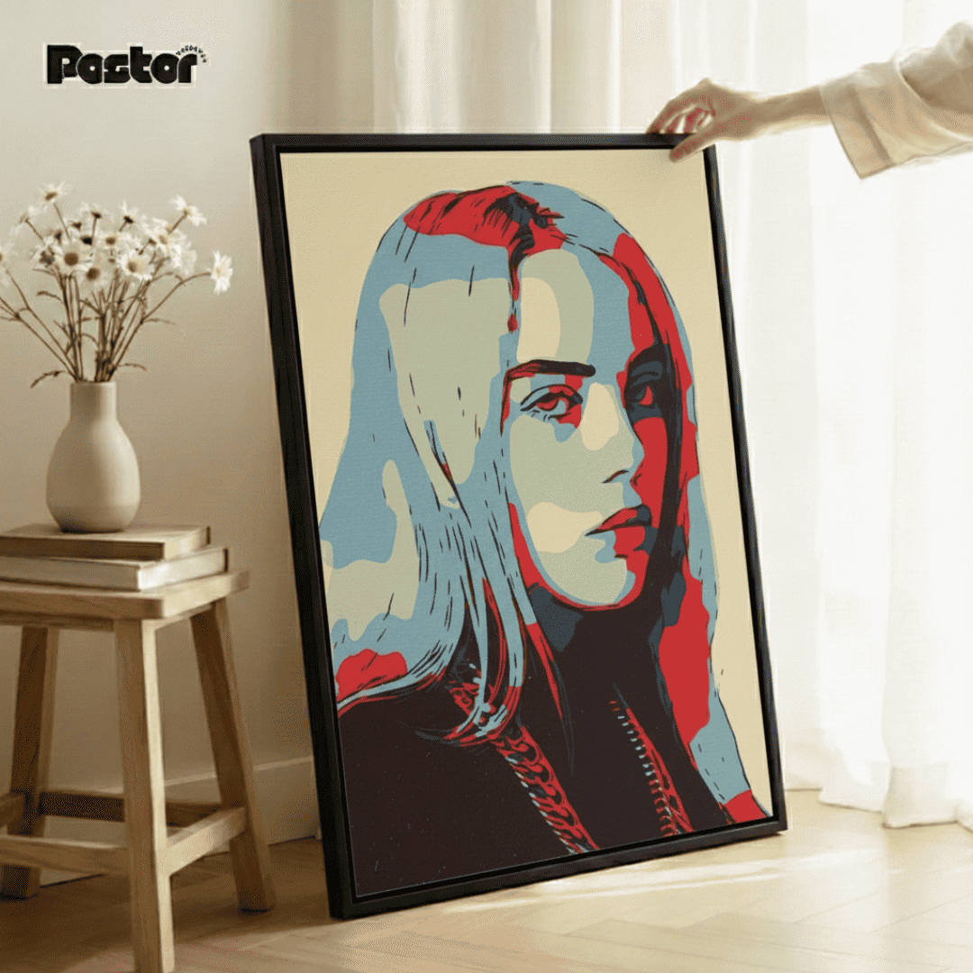 Billie Eilish Pop Art Canvas - Framed Poster #P123 - Postor.pk