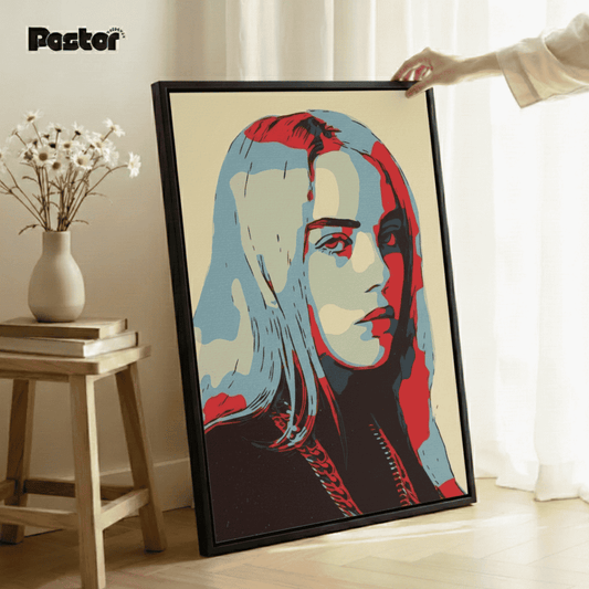 Billie Eilish Pop Art Canvas - Framed Poster #P123 - Postor.pk