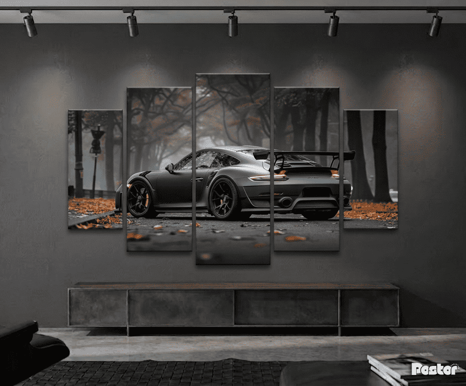 Porsche 911 GT3 RS Abstract Autumn 5-Panel Split Art #S028