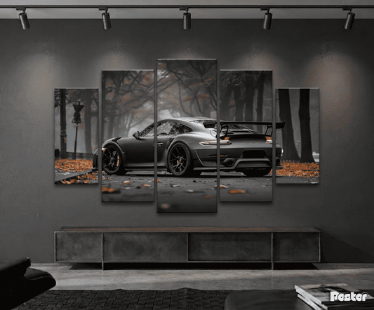 Porsche 911 GT3 RS Abstract Autumn 5-Panel Split Art #S028