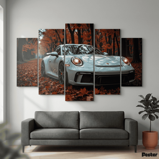 Porsche 911 GT3 Autumn Serenity | 5-Panel Canvas Wall Art