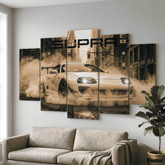 Toyota Supra MK4 Urban Drift | 5-Panel Canvas Wall Art