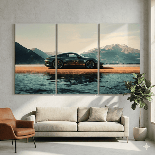 Porsche 911 GT3 RS 'Acid Green' - 3 Panel Wall Art - #3SA019