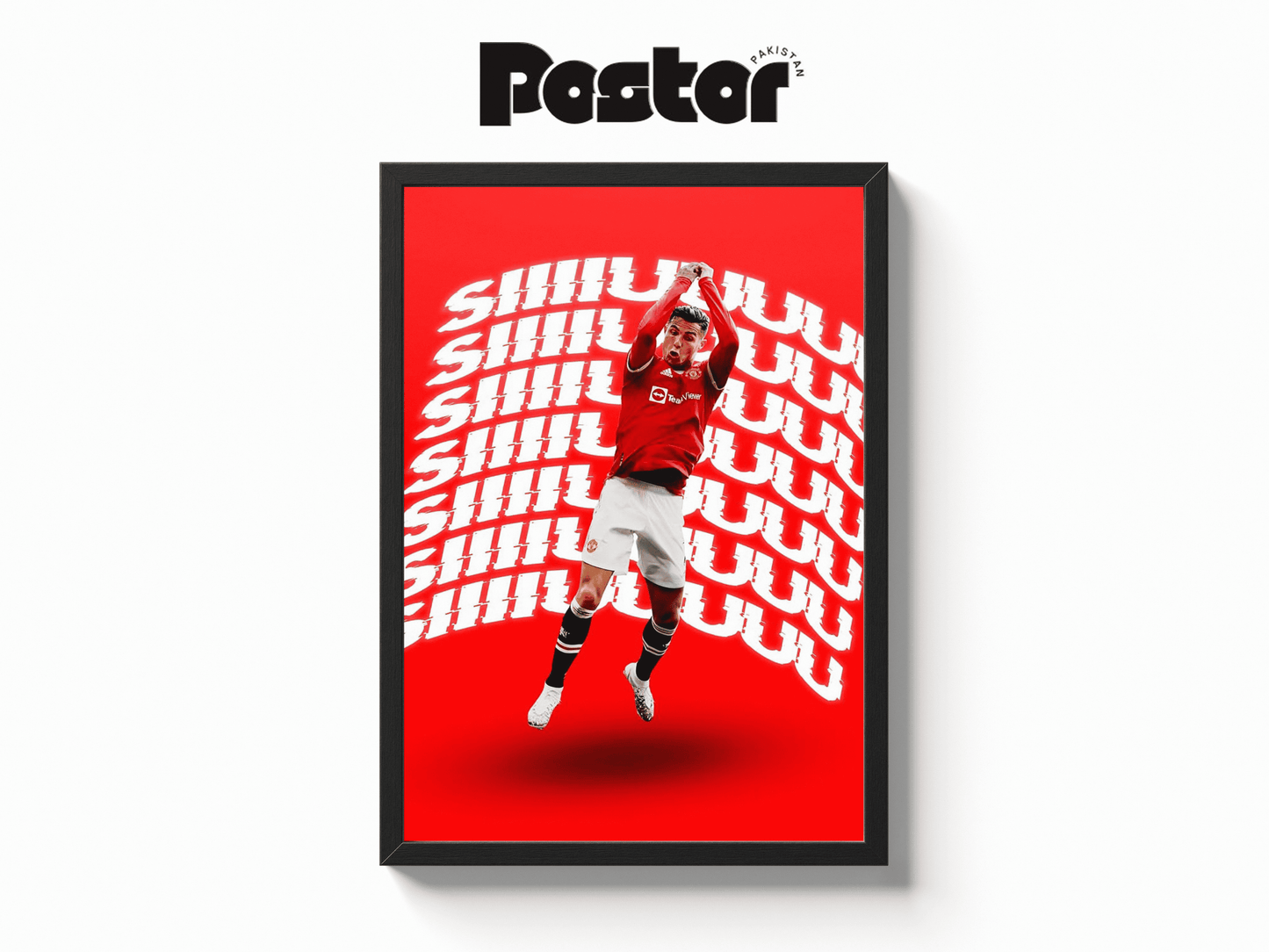 Cristiano Ronaldo "Siiiuuu" Celebration Framed Art Poster - #P023