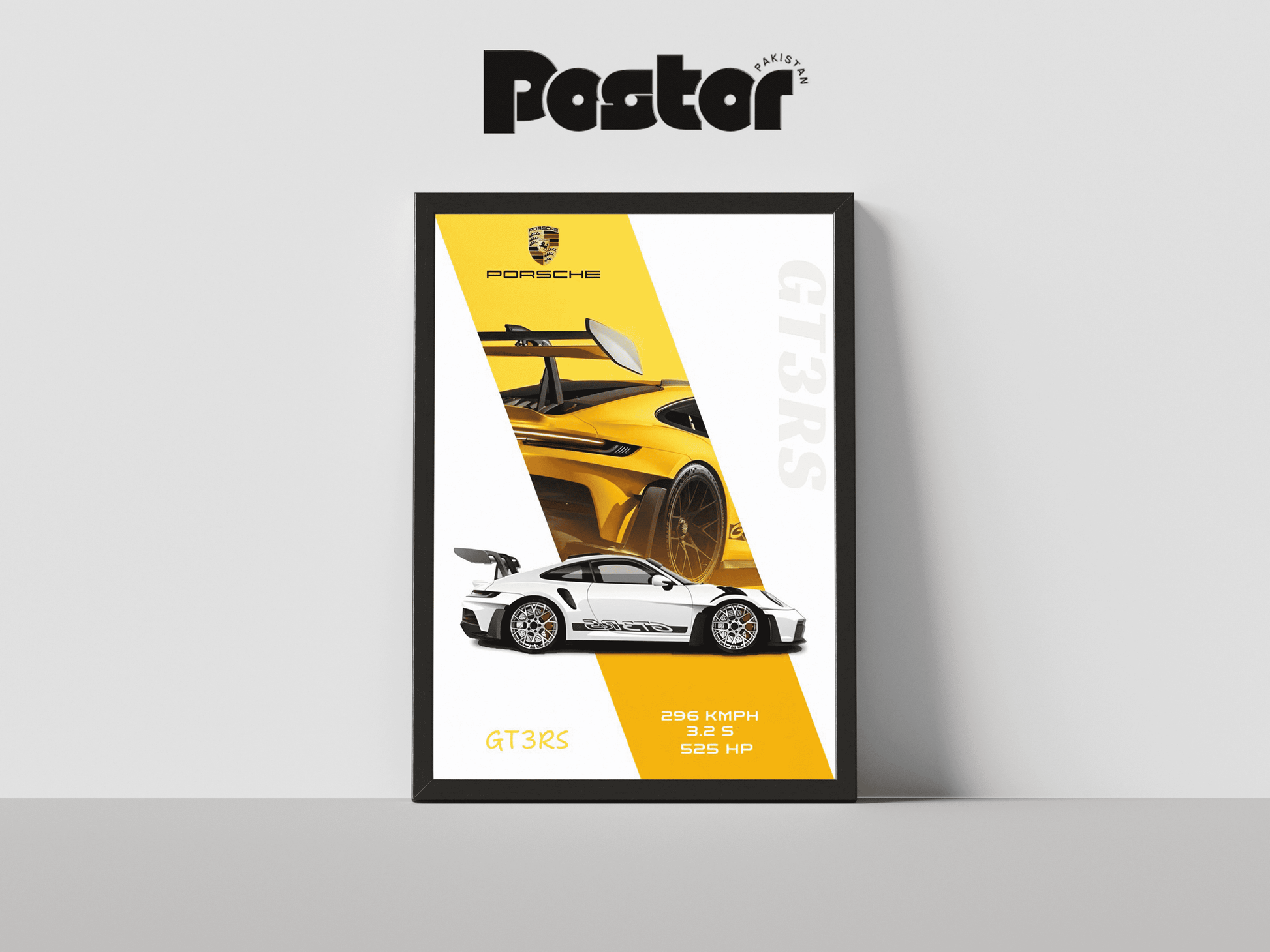Porsche GT3RS Framed Poster with Stats - #P090