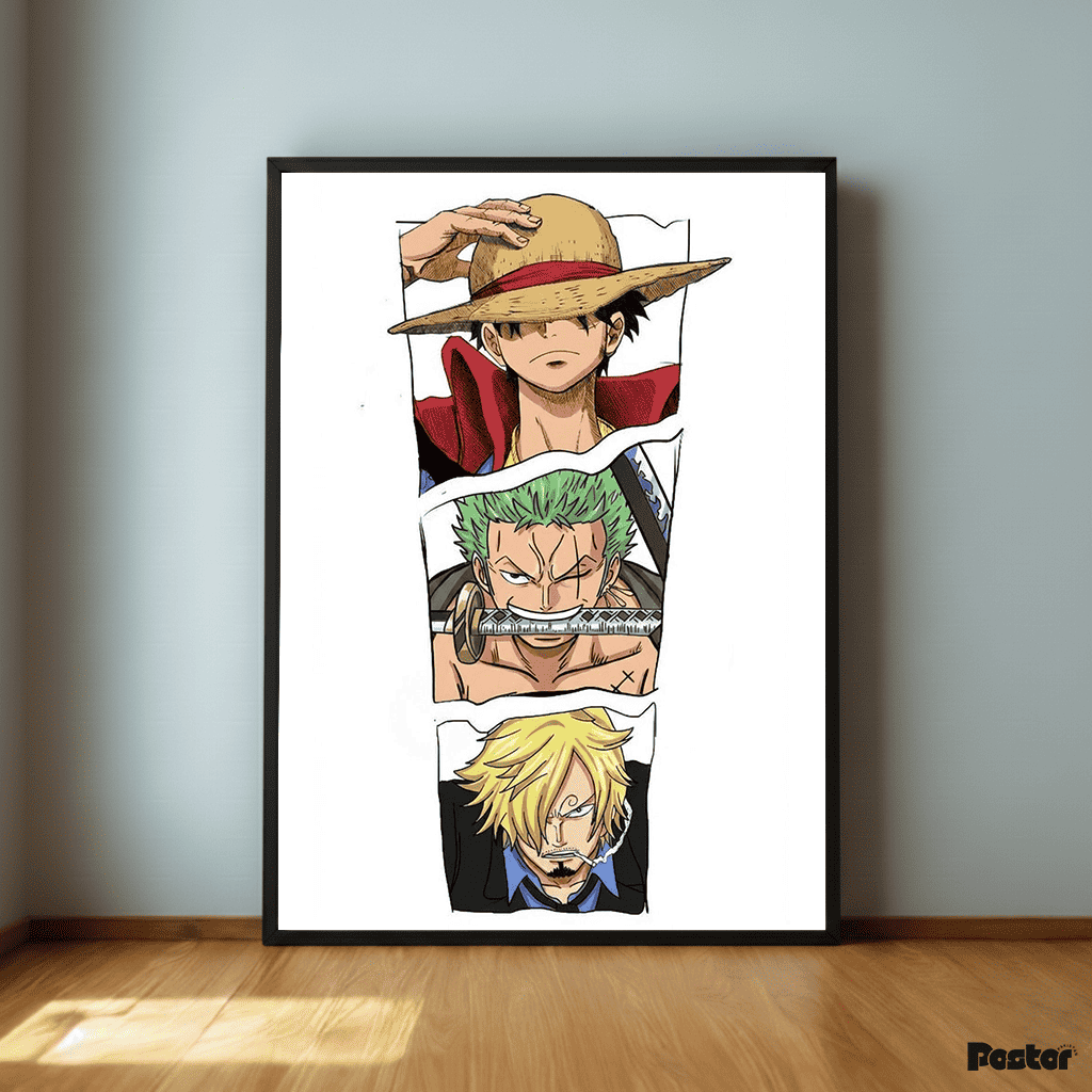 One Piece Trio Luffy Zoro Sanji Framed Poster - #P129