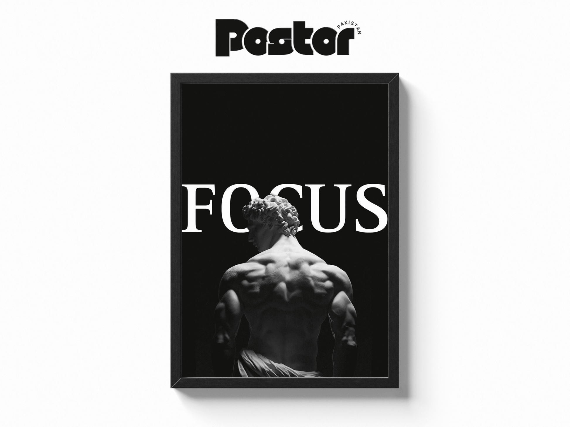 FOCUS" David Statue Framed Art Poster - #P008