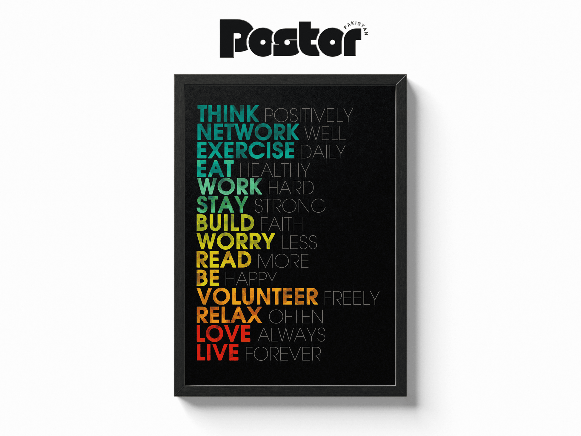 "Rules for a Better Life" Motivational Quote Framed Art Poster - #P010