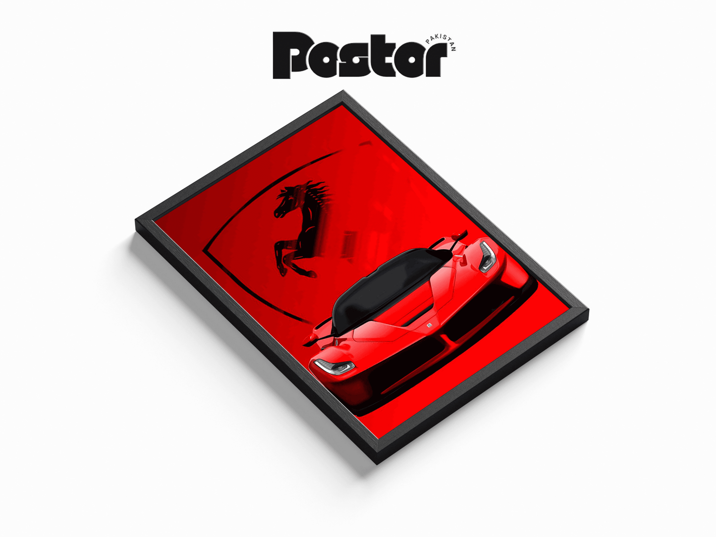 Ferrari Sports Car and Logo Framed Art Poster - #P025