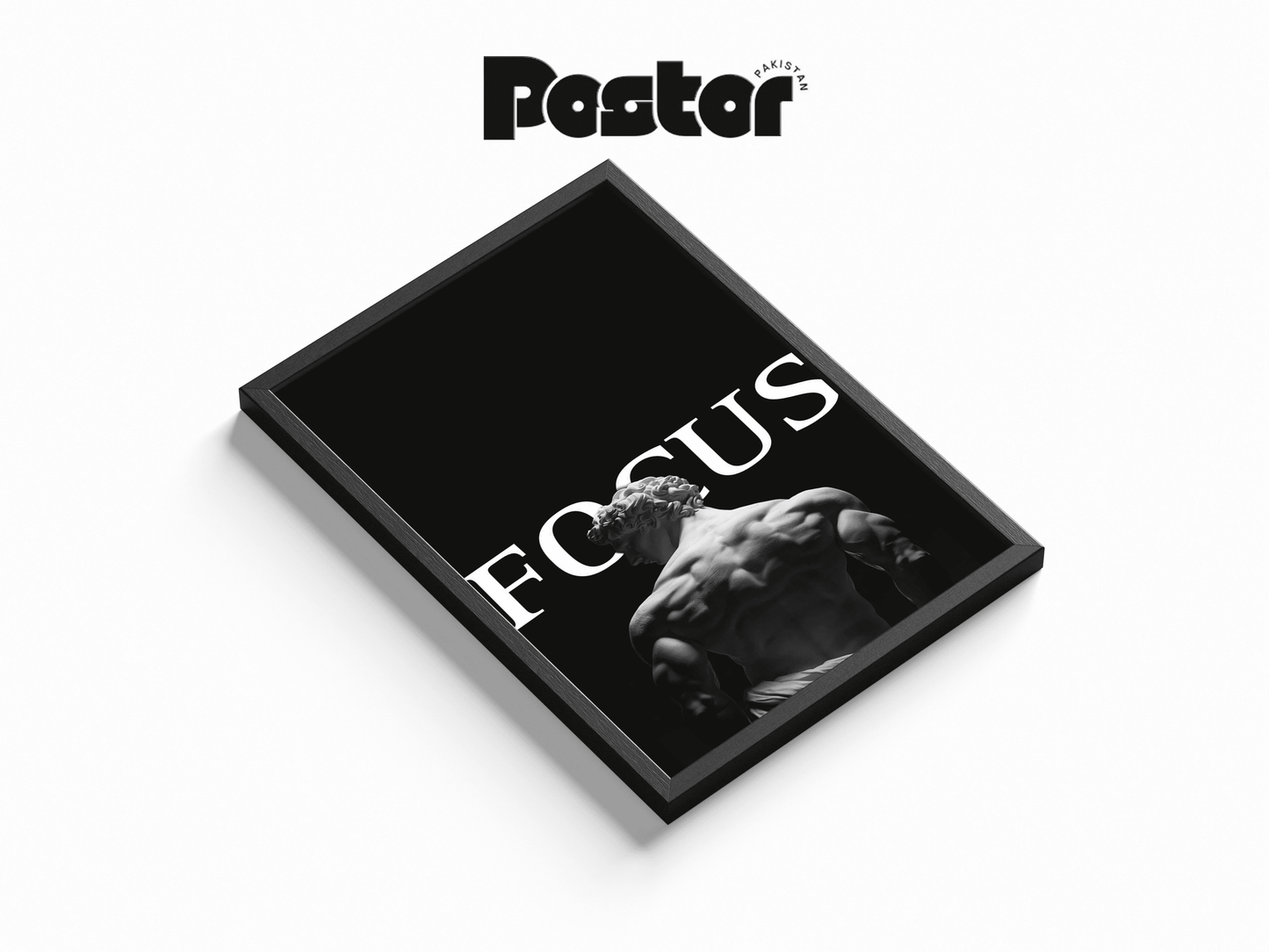 FOCUS" David Statue Framed Art Poster - #P008