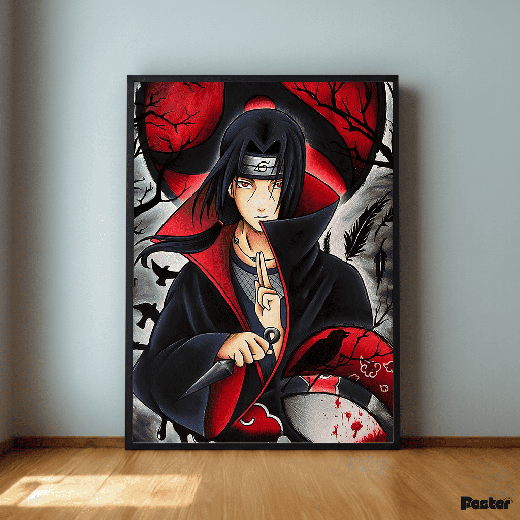 Itachi Uchiha Akatsuki Sharingan Framed Poster - #P130