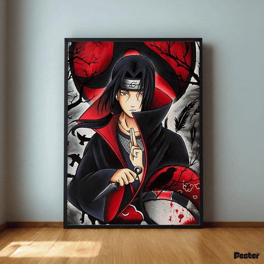 Itachi Uchiha Akatsuki Sharingan Framed Poster - #P130