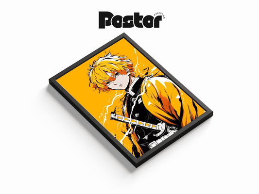 Zenitsu Agatsuma Anime Framed Art Poster - #P073