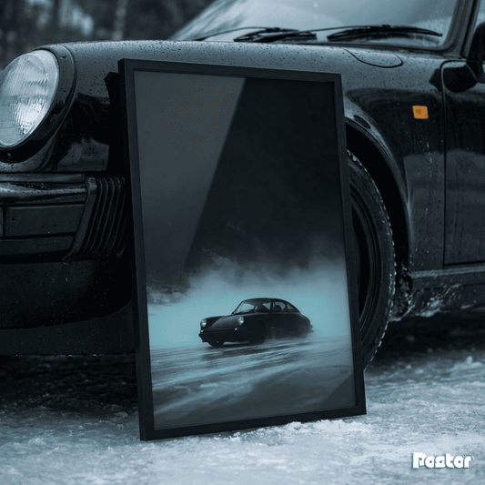 Classic Porsche 911 Emerging from Icy Fog - Postor.pk