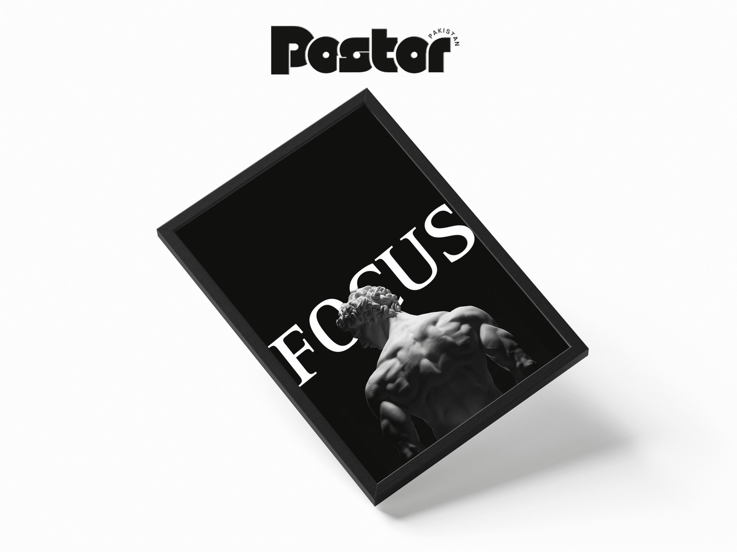 FOCUS" David Statue Framed Art Poster - #P008