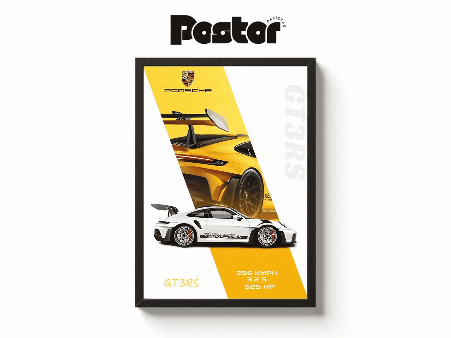 Porsche GT3RS Framed Poster with Stats - #P090