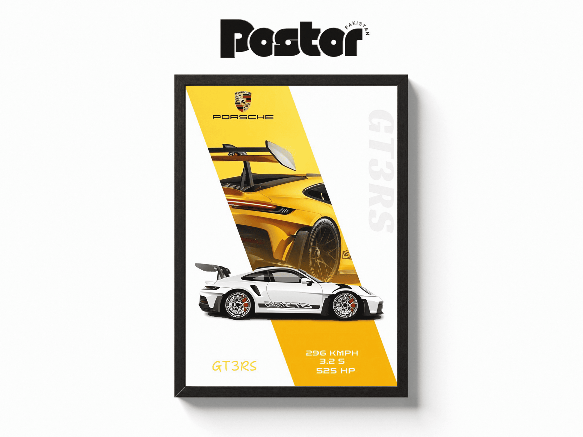 Porsche GT3RS Framed Poster with Stats - #P090