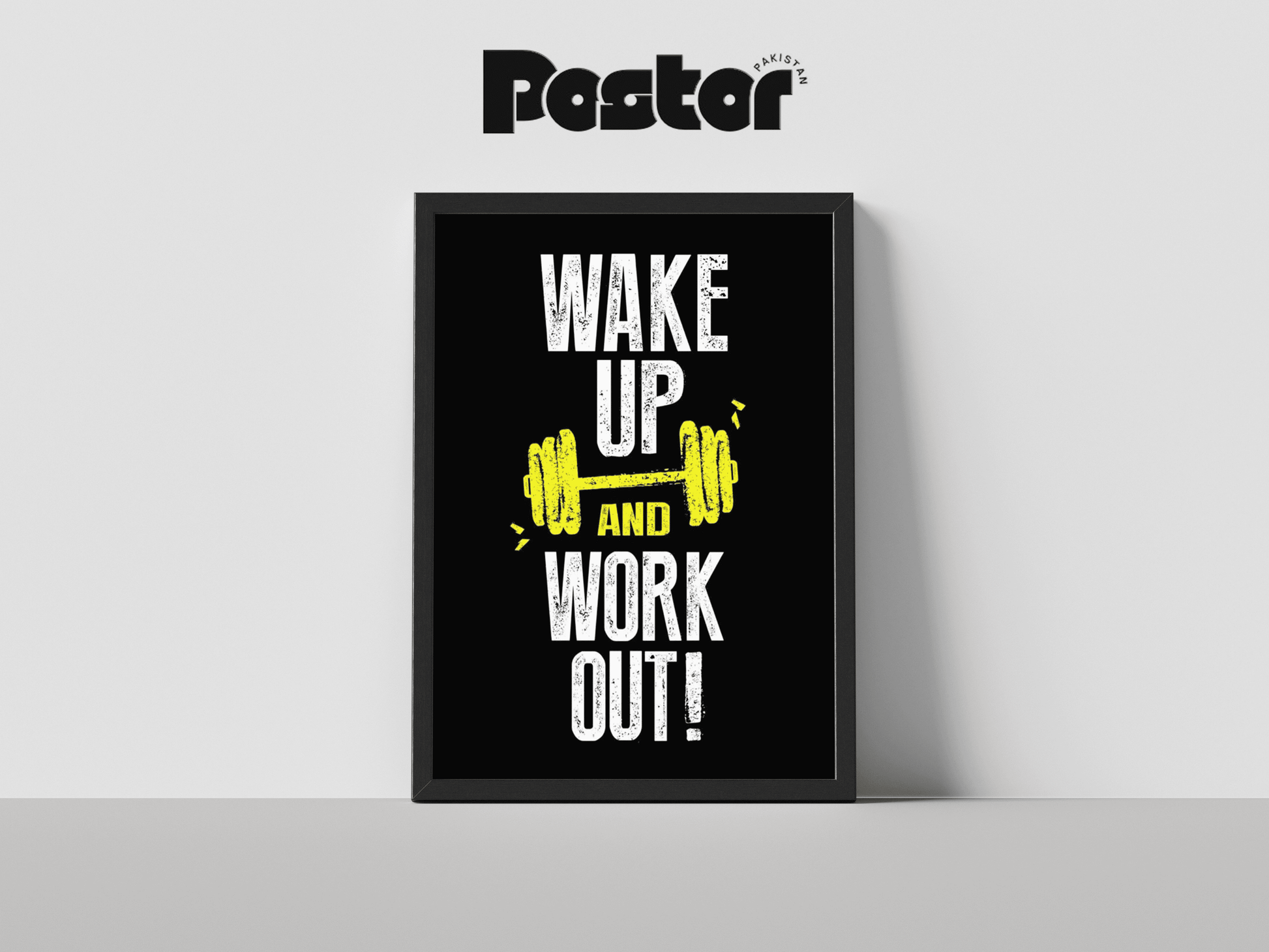 "Wake Up And Work Out" Motivational Gym Framed Poster - #P014
