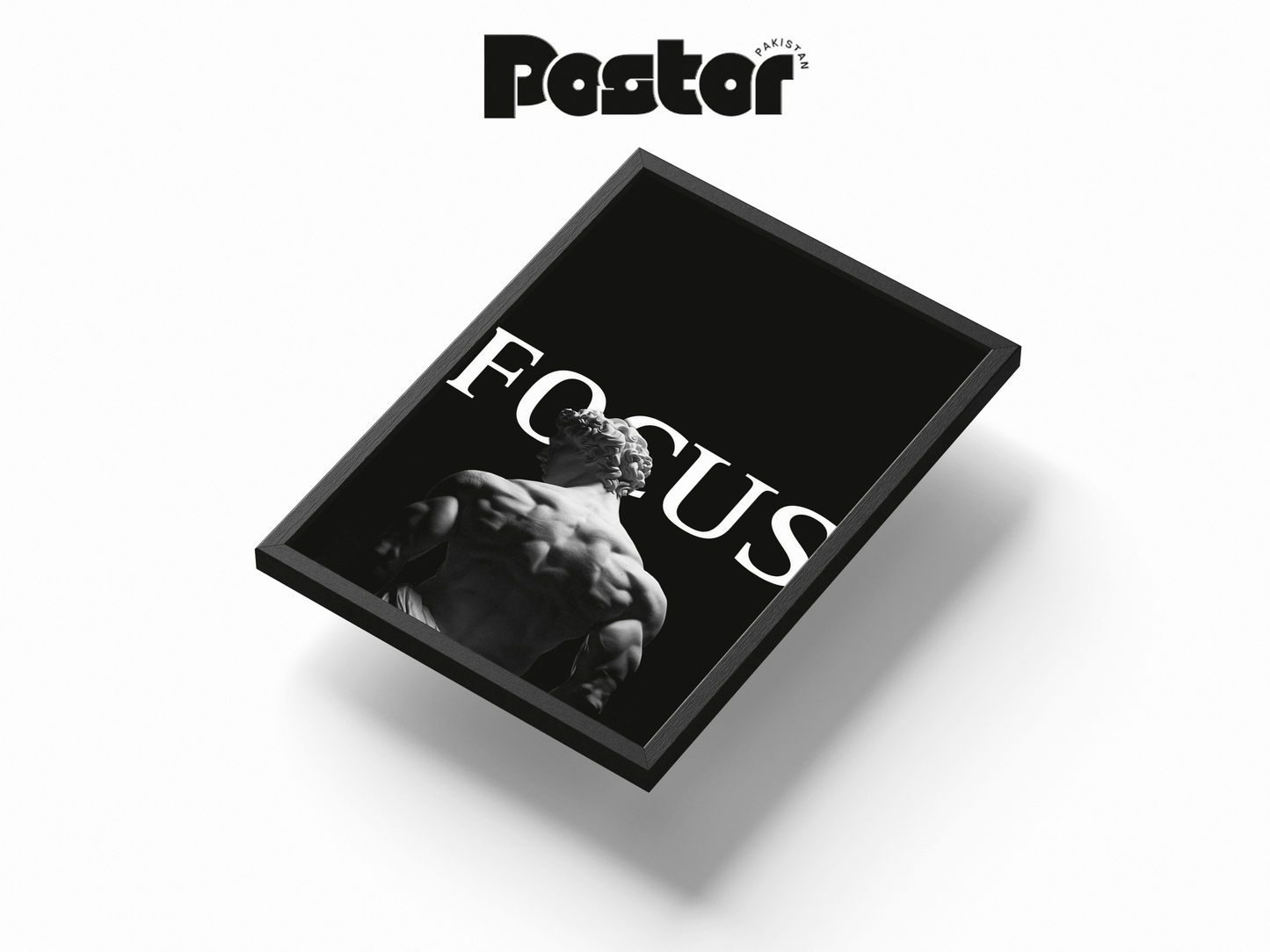 FOCUS" David Statue Framed Art Poster - #P008