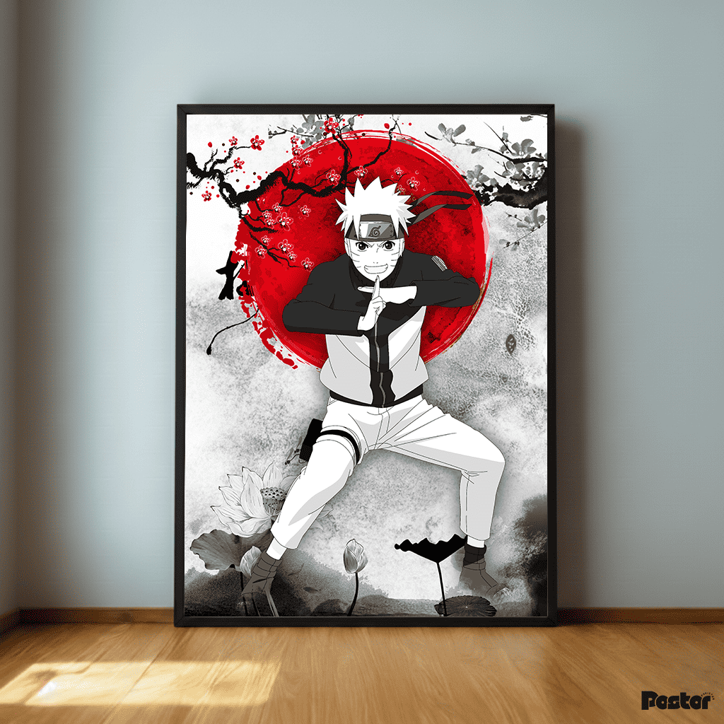 Naruto Uzumaki Nine-Tails Mode Framed Anime Poster - #P132 - Postor.pk
