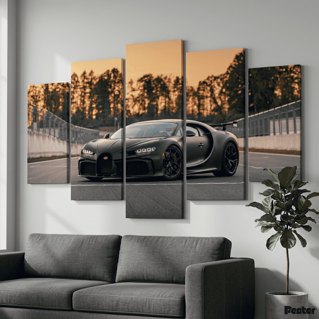 Bugatti Chiron Sport | 5-Panel Canvas Wall Art
