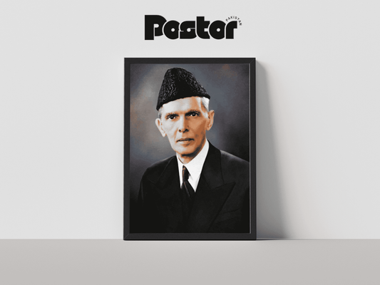 Quaid-e-Azam Muhammad Ali Jinnah Framed Art Poster - #P017