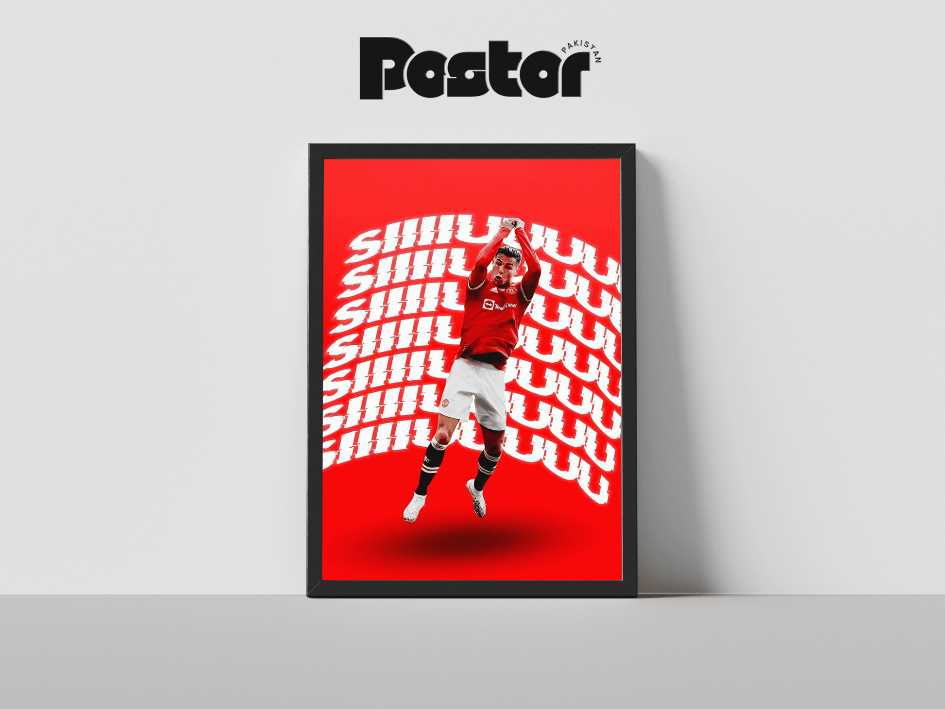 Cristiano Ronaldo "Siiiuuu" Celebration Framed Art Poster - #P023