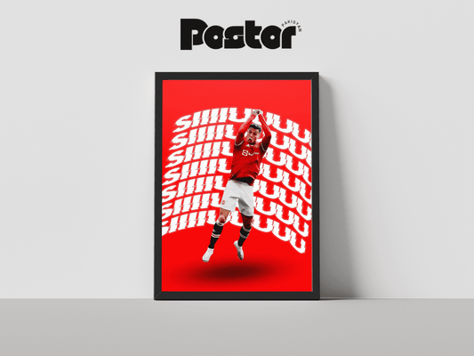 Cristiano Ronaldo "Siiiuuu" Celebration Framed Art Poster - #P023