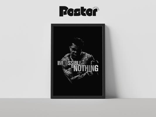 Muhammad Ali "Impossible is Nothing" Typographic Art Poster - #P005