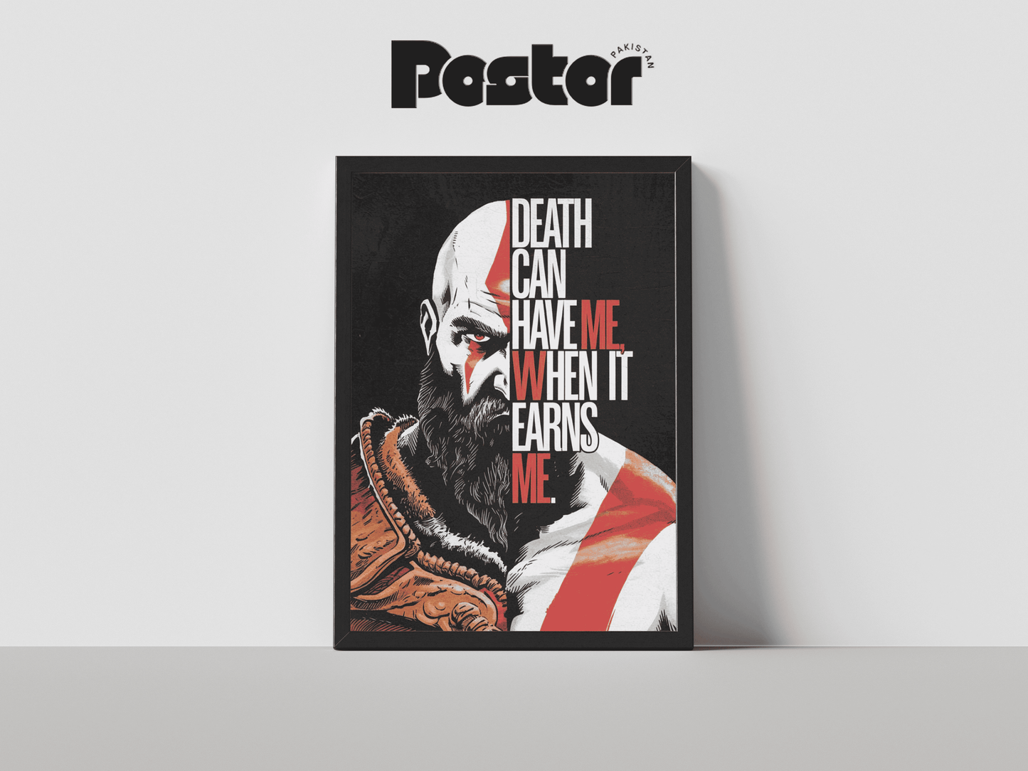 God of War Kratos "Death Can Have Me..." Framed Art Poster - #P006
