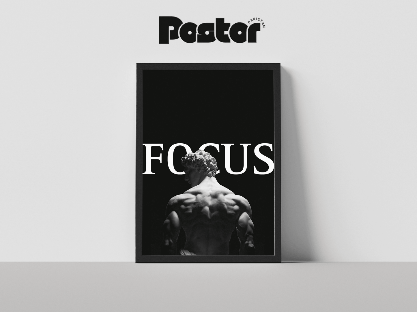 FOCUS" David Statue Framed Art Poster - #P008