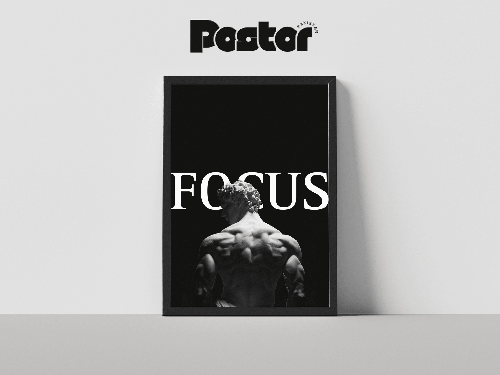 FOCUS" David Statue Framed Art Poster - #P008
