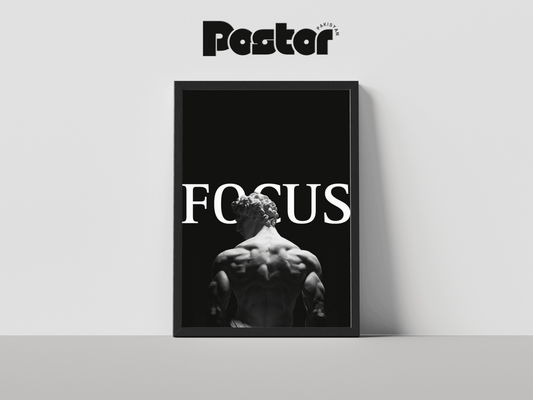 FOCUS" David Statue Framed Art Poster - #P008