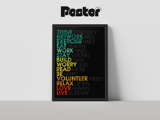 "Rules for a Better Life" Motivational Quote Framed Art Poster - #P010