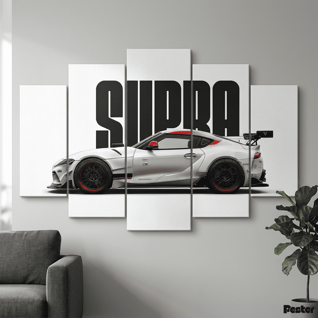 Toyota Supra MK5 Heritage | 5-Panel Canvas Wall Art