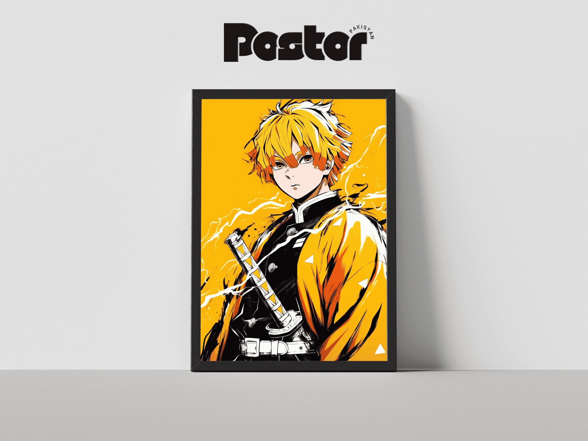 Zenitsu Agatsuma Anime Framed Art Poster - #P073