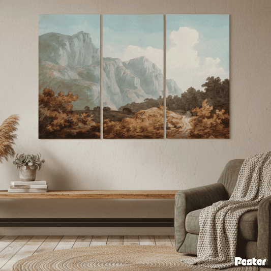 Mist over the Peaks - 3 Panel Wall Art - #3SA006 - Postor.pk