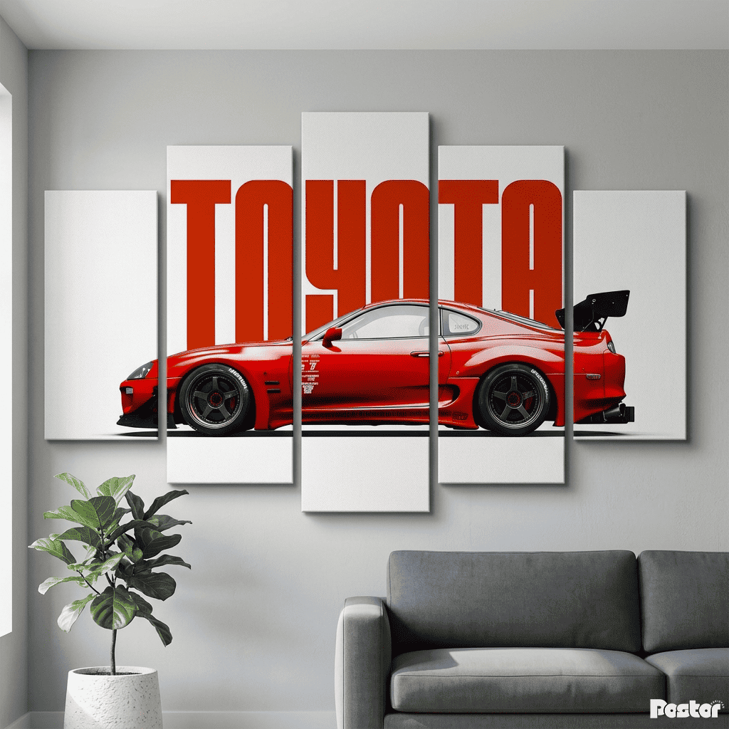 Toyota Supra MK4 Evolution | 5-Panel Canvas Wall Art